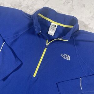 The North Face Vapor Wick1/4‎ Zip Men's L Blue Fleece Casual Sweatshirt